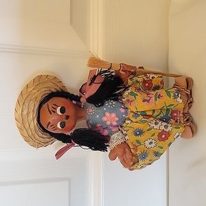 Vintage 1970's Mexican Female Folk Art Doll